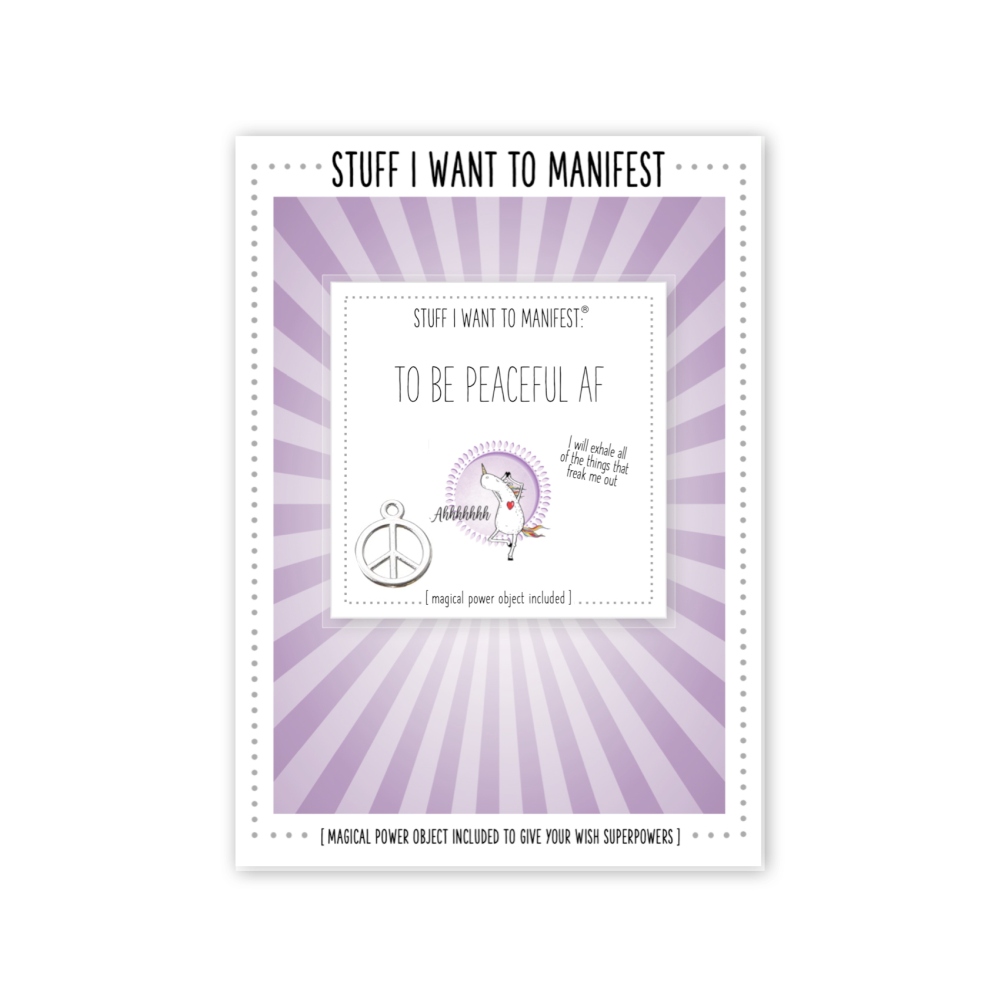 Warm Human - Manifest Greeting Card - Peaceful AF Grußkarte - Lila/Weiß